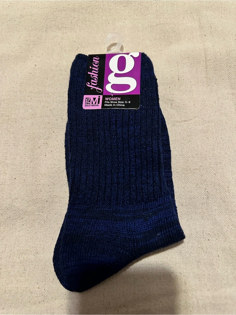 Gold Medal | Socks | Gold Medal |Women’s Dark Navy Ribbed Crew Socks by